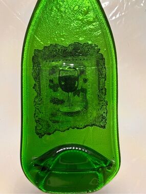 Green Decorative Glass Bottle Tray - Home Accents